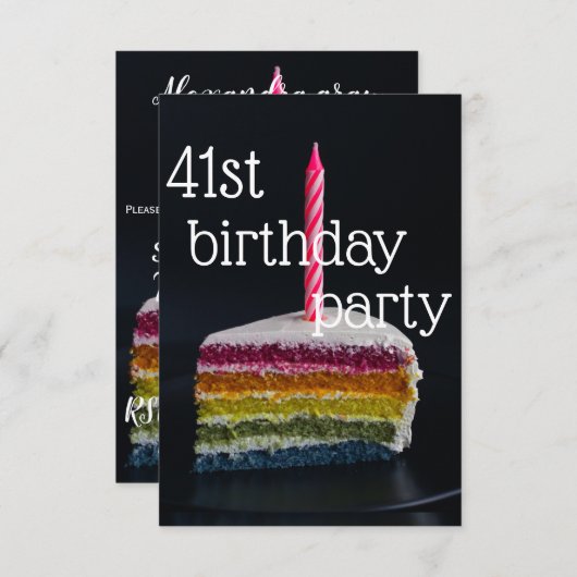 41e verjaardag kaart (Voorkant / Achterkant)