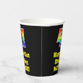 41e verjaardag: Kleurrijk, Leuk, Spannend, Regenbo Papieren Bekers (Rechts)