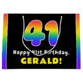 41e verjaardag: kleurrijke regenboog # 41, Naam va Groot Cadeauzakje (Voorkant)