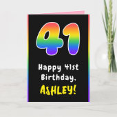 41e verjaardag: kleurrijke regenboog # 41, Naam va Kaart (Voorkant)