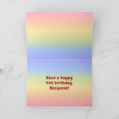 41e verjaardag: kleurrijke regenboog # 41, Naam va Kaart (Binnen)
