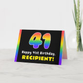 41e verjaardag: kleurrijke regenboog # 41, Naam va Kaart (Voorkant)