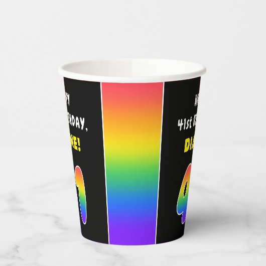 41e verjaardag: kleurrijke regenboog # 41, Naam va Papieren Bekers (Links)