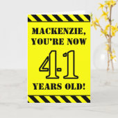 41e verjaardag: Leuke stencil stijl tekst, aangepa Kaart (Gele Bloem)