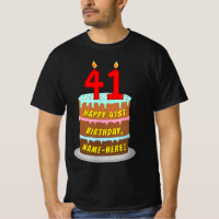 41e verjaardag — Leuke taart & kaarsen, w / aangep
