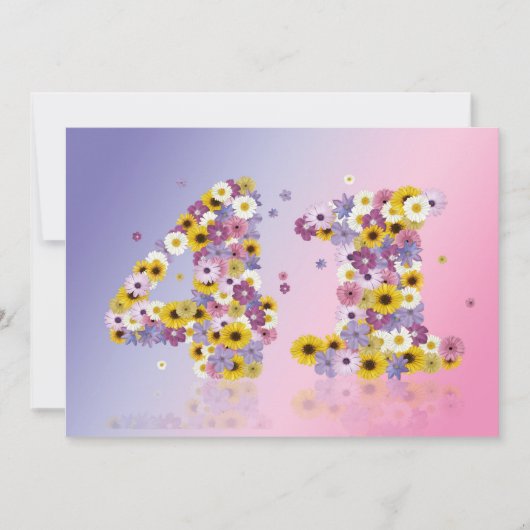 41e verjaardag, met bloembollen letters kaart (Voorkant)