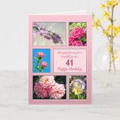 41e verjaardag, mooie bloemen kaart (Gele Bloem)