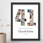41e verjaardag nummer 41 aangepaste fotocollage poster<br><div class="desc">Vier 40ste verjaardag met dit gepersonaliseerde nummer 40 fotocollage poster. Dit aanpasbare geschenk is ook perfect voor trouwdag. Het is een geweldige manier om waardevolle herinneringen van je bruiloft en getrouwd leven weer te geven. Het poster bevat een collage van foto's die die speciale momenten vastleggen, en het kan worden...</div>