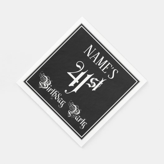 41e verjaardag Partij — Fancy Manuscript + de Naam Servet (Hoek)