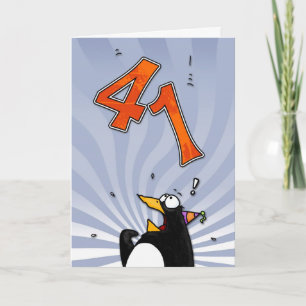 41e verjaardag - Penguin Surprise Kaart