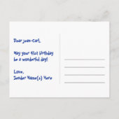 41e verjaardag: Pink Stripes & Hearts, Rainbow 41 Briefkaart (Achterkant)