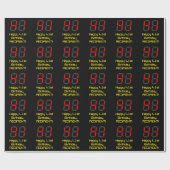 41e verjaardag: Red Digital Clock Style "41" + naa Cadeaupapier (Vlak)