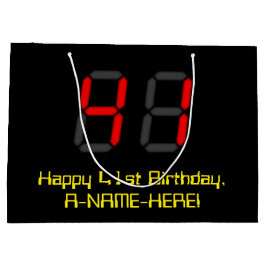 41e verjaardag: Red Digital Clock Style "41" + naa Groot Cadeauzakje