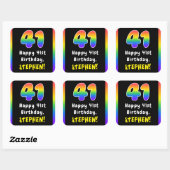41e verjaardag: Regenboogspectrum # 41, Aangepaste Vierkante Sticker (Vel)
