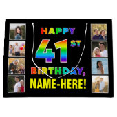 41e verjaardag: Regenboogtekst, aangepaste foto's  Groot Cadeauzakje (Voorkant)