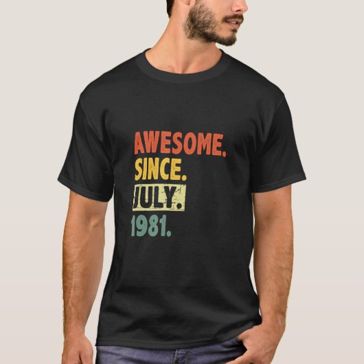 41e verjaardag Retro 41 jaar oud Geweldige sinds j T-shirt (Voorkant)