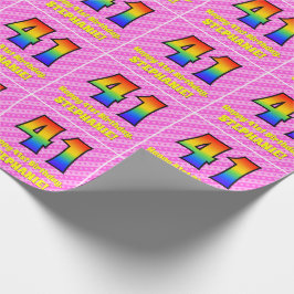 41e verjaardag: roze strepen & harten, regenboog # cadeaupapier