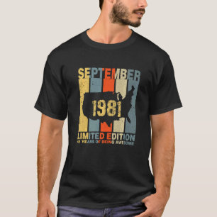 41e verjaardag september 1981 41 jaar ontzag t-shirt