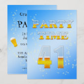 41e verjaardag uitnodiging met bier (Voorkant / Achterkant)