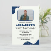 41e verjaardag uitnodigingen Mannen Navy Eenvoudig (Staand voorkant)