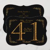 41e, Verjaardagsfeest 41e, grote Gatsby, zwart & g Kaart (Voorkant / Achterkant)