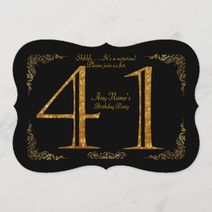 41e, Verjaardagsfeest 41e, grote Gatsby, zwart & g Kaart