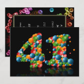 41e verjaardagsfeest, met bubbels en ballen kaart (Voorkant / Achterkant)