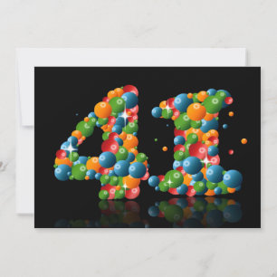 41e verjaardagsfeest, met bubbels en ballen kaart