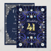 41e verjaardagsfeest met massa's juwelen kaart (Voorkant / Achterkant)