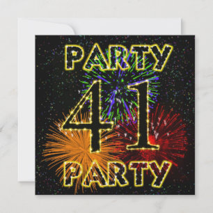 41e verjaardagsfeestje met vuurwerk kaart