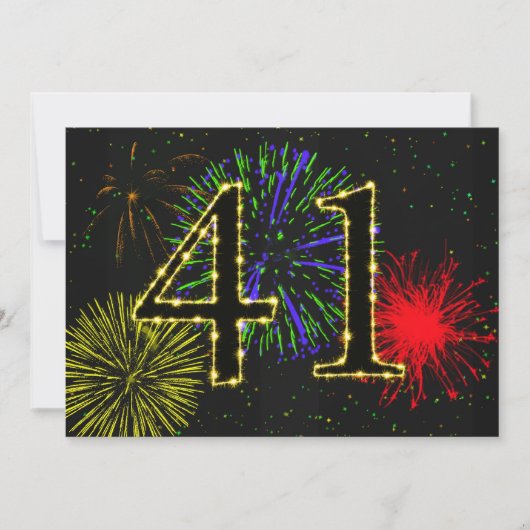 41e verjaardagsfeestje uitnodigen kaart (Voorkant)