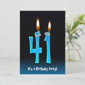 41e verjaardagsfeestje uitnodigen kaart (Staand voorkant)