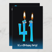 41e verjaardagsfeestje uitnodigen kaart (Voorkant / Achterkant)