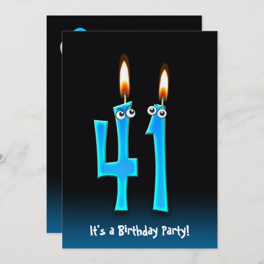 41e verjaardagsfeestje uitnodigen kaart (Voorkant / Achterkant)