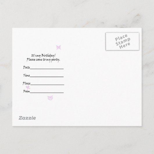 41e verjaardagsfeestje Vlinder en Daisy Uitnodiging Briefkaart (Achterkant)