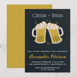 41e verjaardagsuitnodigingen Cheers Beers Rustieke Kaart