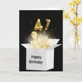 41e vogelballonnen in witte doos kaart (Gele Bloem)