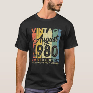 41St. Birthday Decoration August 1980 Mannen Vrouw T-shirt