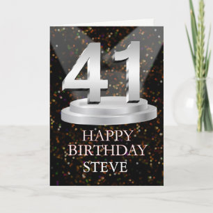 41st Birthday Spotlights Voeg een naam toe Kaart