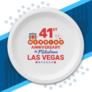 41st Wedding Jubileum Couples Las Vegas Trip Papieren Bordje