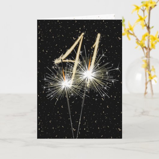 41ste bruiloft-sparklers kaart (Gele Bloem)