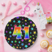 41ste evenement: Bold, Fun, Kleurrijke Regenboog 4 Papieren Bordje (Feest)