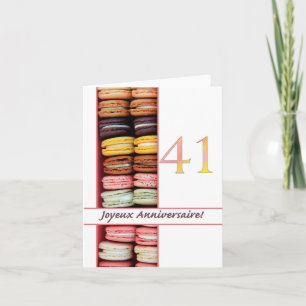 41ste Franse verjaardag Macaron-Joyeux Anniversair Kaart