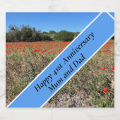 41ste Jubileum voor bruiloft Sparkling Wijnetiket (Enkel label)