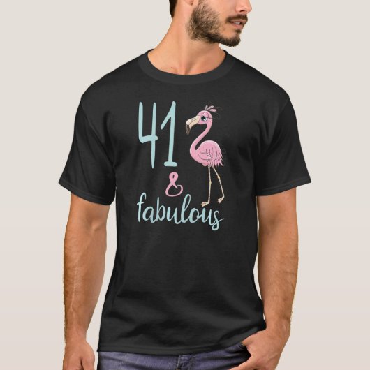 41ste verjaardag 41 jaar oude dag flamingo bday pa t-shirt (Voorkant)