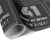 41ste verjaardag: Art Deco Geïnspireerde look "41" Cadeaupapier (Rol Hoek)
