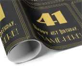 41ste verjaardag - Art Deco Geïnspireerde look "41 Cadeaupapier (Rol Hoek)