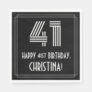41ste verjaardag: Art Deco Geïnspireerde look "41" Servet