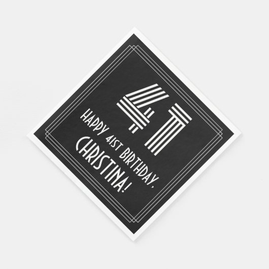 41ste verjaardag: Art Deco Geïnspireerde look "41" Servet (Hoek)