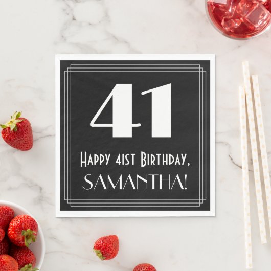 41ste verjaardag ~ Art Deco Geïnspireerde look "41 Servet (Insitu)